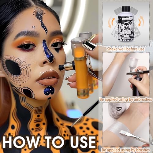 BOBISUKA Black Face Body Paint - Washable Liquid Makeup (130ml)