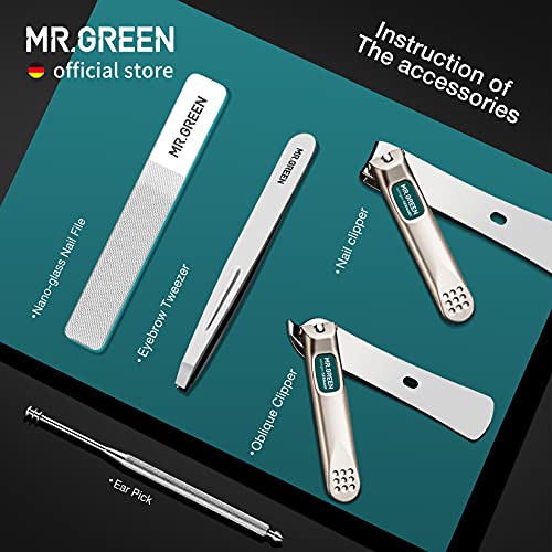 MR.GREEN Portable Manicure Set - Stainless Steel Nail Grooming Kit (Mr-6101)