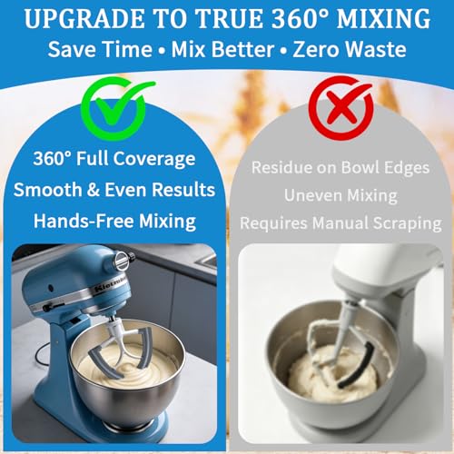Flex Edge Beater for KitchenAid 4.5-5 Qt Stand Mixer - Heavy Duty