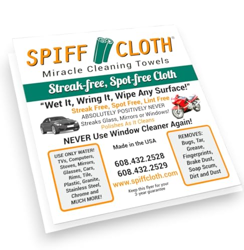Spiff Cloth Miracle Cleaning Towel - Streak-Free, 16"x16" Reusable