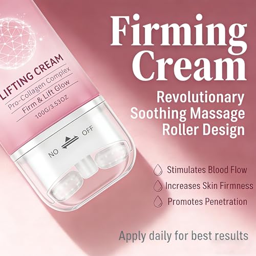 Neck Firming Cream with Roller - Peptide & Collagen Moisturizer