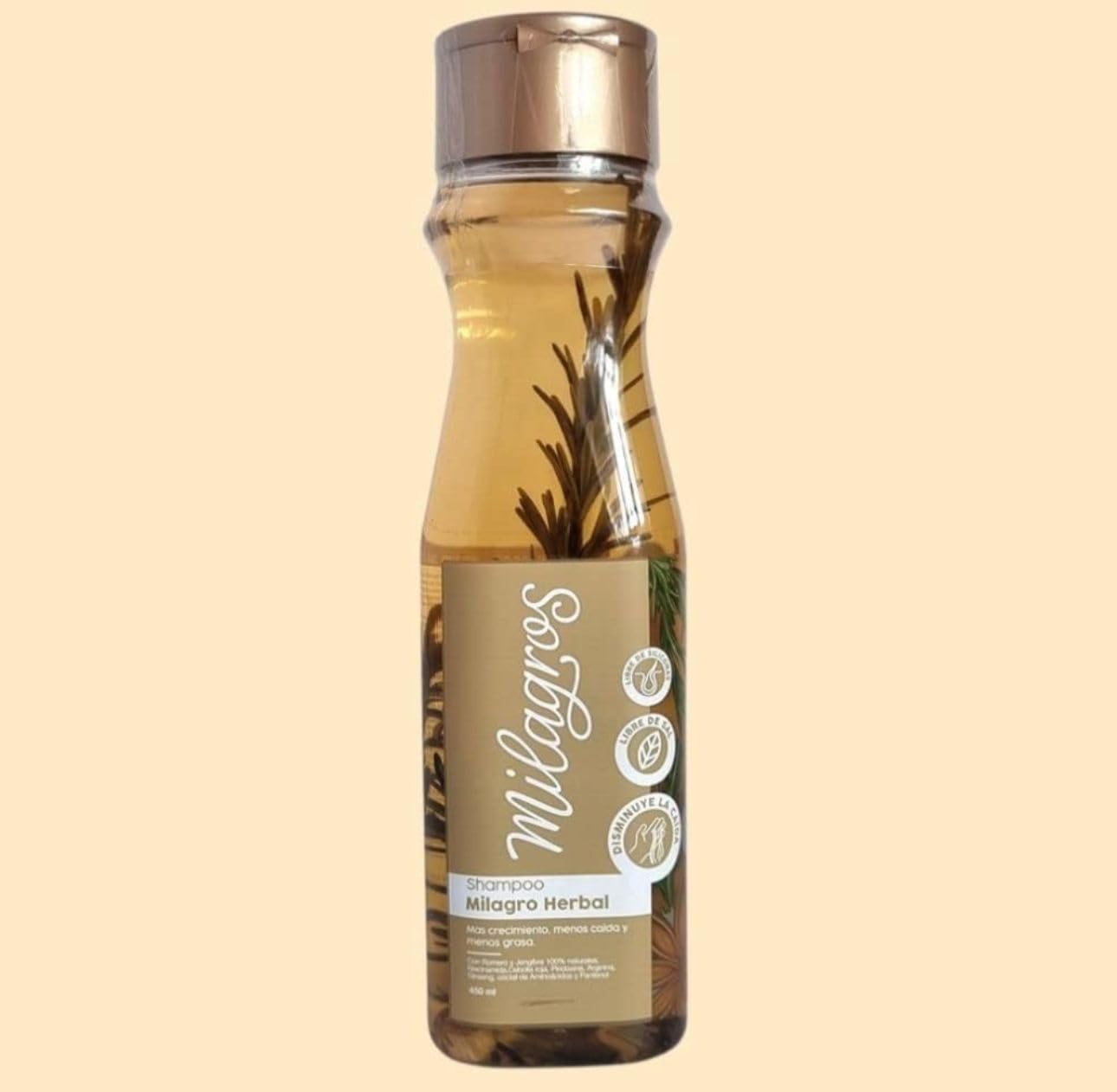 Herbal shampoo With 100% natural rosemary and Hair Tonic (2 pack) shampoo milagros herbal y tonico revitalizante capilar milagros herbal