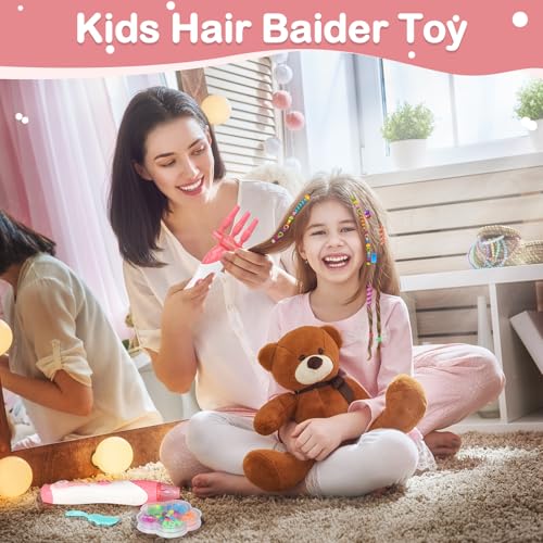Pink Kidzkube Automatic Hair Braiding Machine Toy for Girls – Beads & Accessories Set