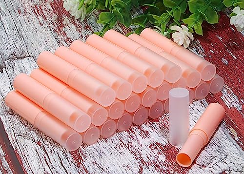 Mini Skater Pink Lip Balm Tubes 0.14oz, 25-Pack Empty Twist-Up Containers for DIY Lip Balm