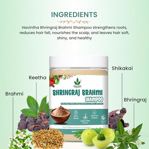Havintha Natural Herbal Shampoo with Amla, Reetha & Shikakai, 227g