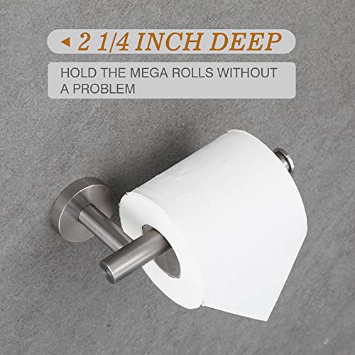 Brushed Nickel Wall-Mounted Toilet Paper Holder - Durable Stainless Steel