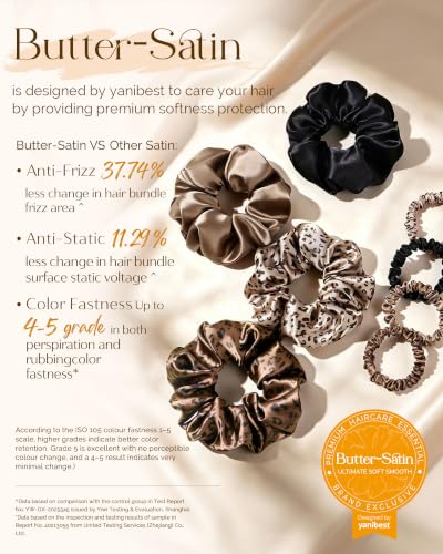 YANIBEST Satin Scrunchies for Hair Care - 8 Pack, No Damage
