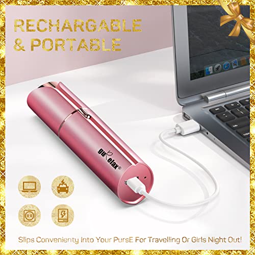 Gurelax Rose Facial Hair Remover for Women with 2 Replacement Heads - Painless Electric Face Trimmer Gift