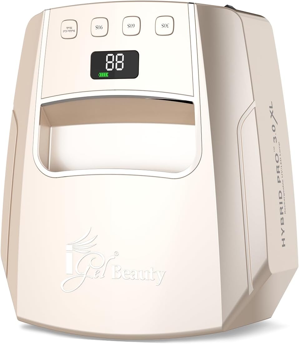 iGel Beauty Hybrid PRO 3.0 XL UV/LED Nail Lamp - Wireless 48W Nail Dryer with Smart Timer & Extra Wide Curing Area | Cordless Design, 9000mAh Battery