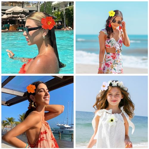 Vodolo 4-Pack Hawaiian Flower Hair Clips – Tropical Accessories