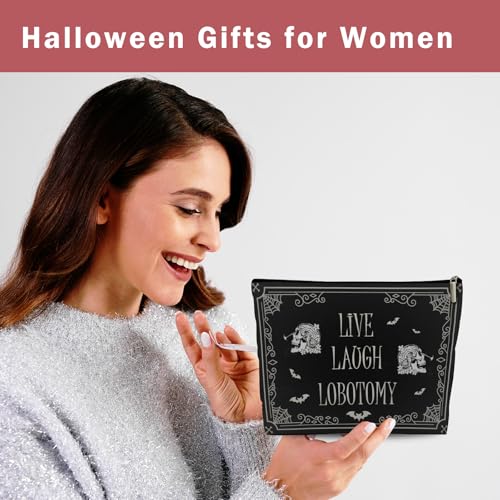 Lyiibb Gothic Makeup Bag - Dark Humor Cosmetic Pouch for Women, Halloween & Birthday Gift