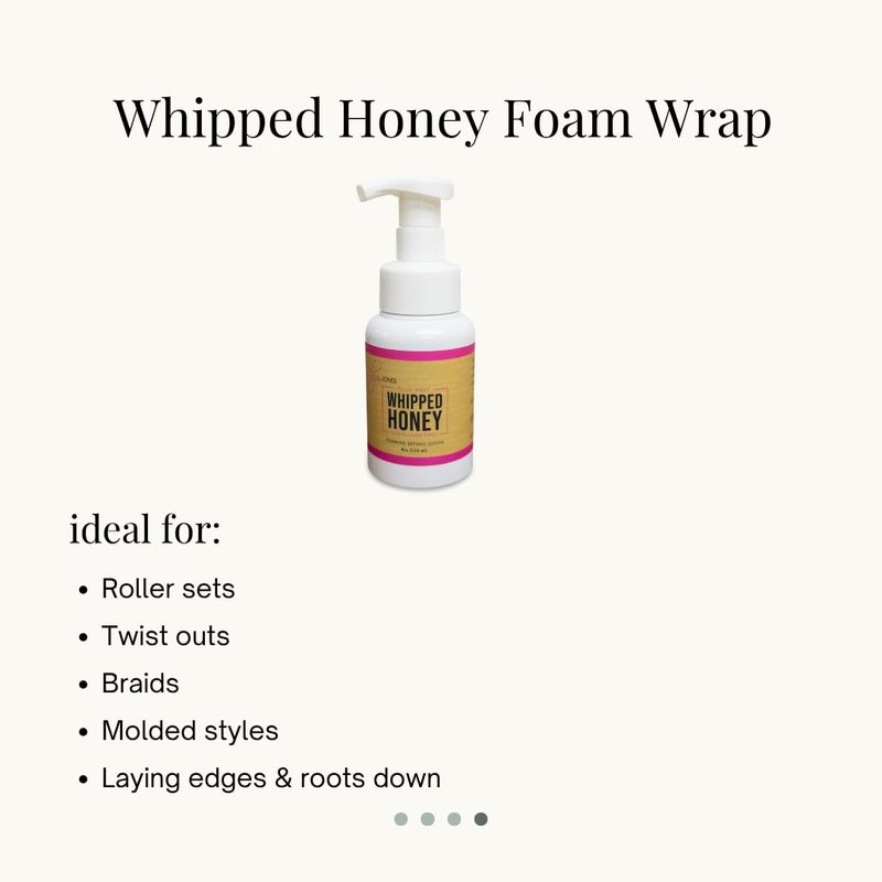 Whipped Honey Foam Wrap – Lightweight Setting Mousse for Silk Press & Styles | Anti-Frizz, Fast-Drying Hold for All Hair Types