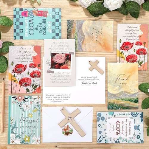 24-Pack Religious Thank You Cards with Envelopes & Stickers