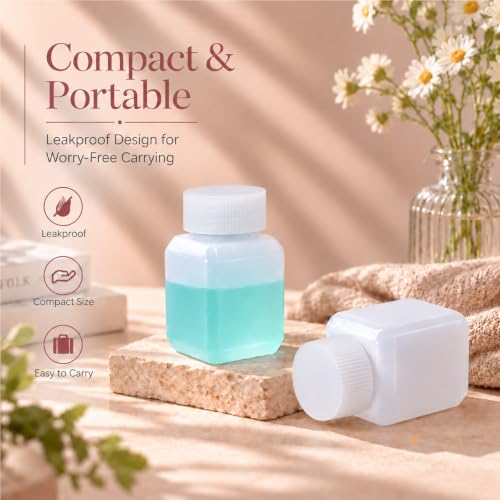 UMETASS 0.7oz Leak Proof Plastic Travel Bottles 10 Pcs Translucent Reusable Containers