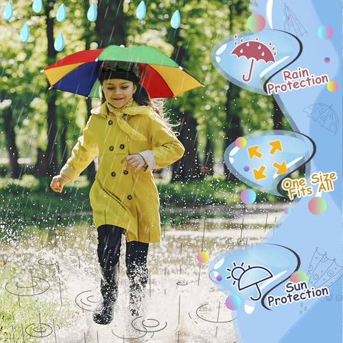 Arcimatto 4 Pack Umbrella Hats - Hands-Free Sun & Rain Protection