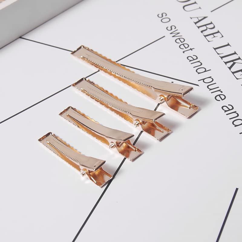 120pcs KC Gold Alligator Hair Clips - 4 Sizes for DIY Craft