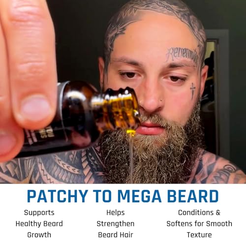Derm Dude Mega Beard Growth Oil with Jojoba & Castor Oil - 1 oz