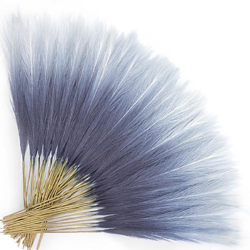 Navy Blue Pampas Grass Decor - 50 Pcs 21.6 inch Faux Arrangement