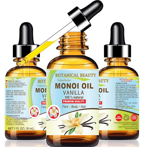 Botanical Beauty Monoi Oil with Vanilla & Tiare Flower - 30ml Natural Body Oil