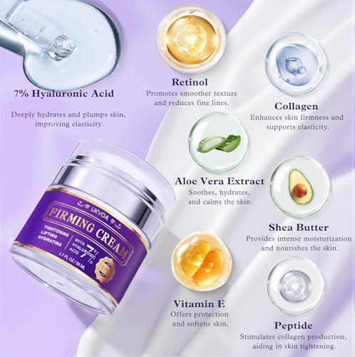 UKVOA 1.7 Fl Oz Retinol Neck & Face Wrinkle Cream for Women - Firming & Anti-Aging