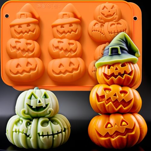 2-Pack 3D Pumpkin Silicone Molds for Halloween Baking