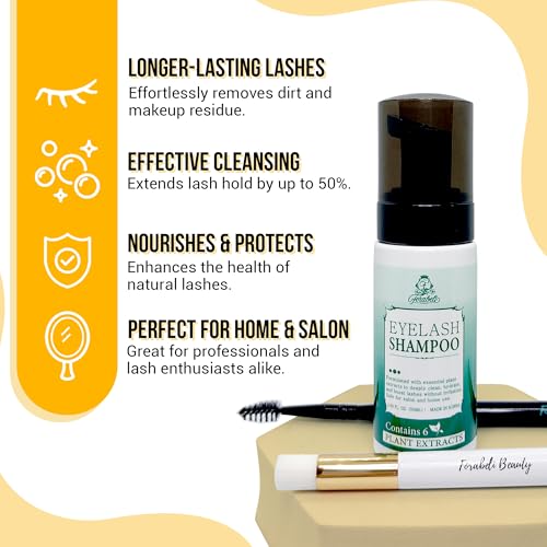 Forabeli Eyelash Shampoo 50ml with Brush - Gentle Foam Cleanser