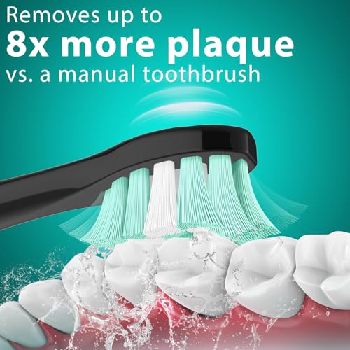Guhiwuk Black Replacement Toothbrush Heads for Philips Sonicare 4 Pack - Compatible with DiamondClean and More