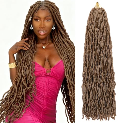 DACAI XIU 30 Inch Faux Locs Crochet Hair - Pre-Looped Goddess Locs (7 Packs)