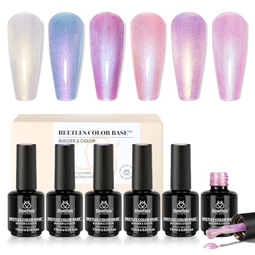 Beetles Mermaid Pastels Rubber Base Gel Nail Polish 6 Colors 7.5ml