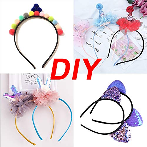 Duufin 50 Pcs Satin Headbands for Girls – Multicolor Pack, 11.5cm Diameter