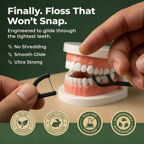 EcoYou Biodegradable Floss Picks - Mint Mint Flavor, 200 Count (4 Pack)