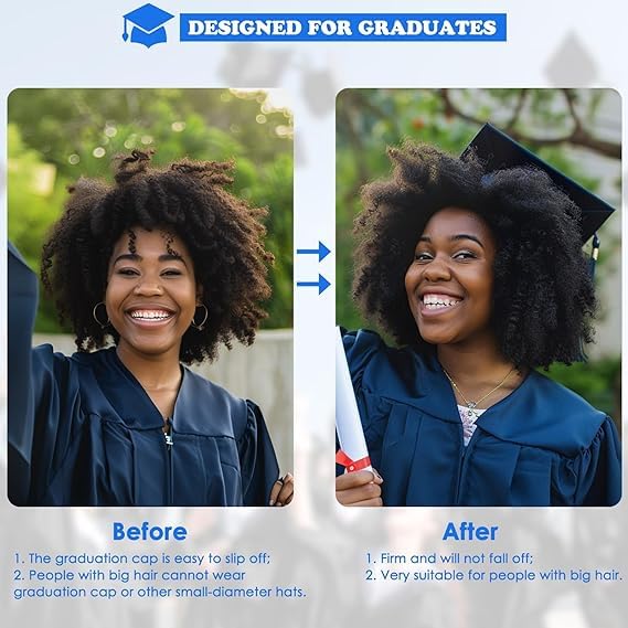 Graduation Cap Headband for Women - 2Pcs Anti-Fall Hairband