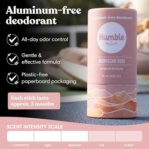 Humble Aluminum-Free Deodorant - Moroccan Rose, 2.5 oz Stick