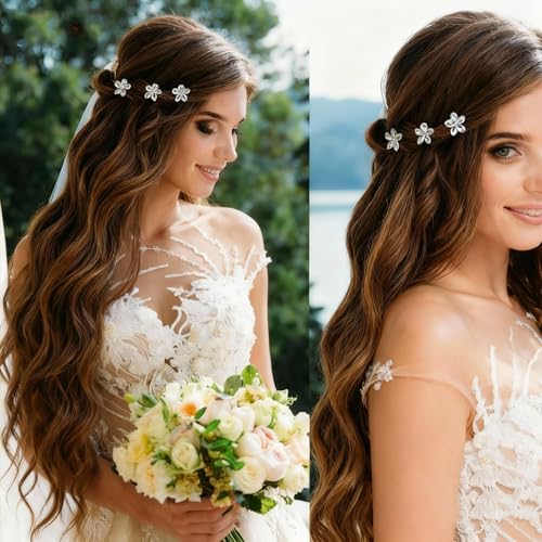 Mini Flower Hair Clips Set of 10 for Women - Elegant Metal Claw Clips
