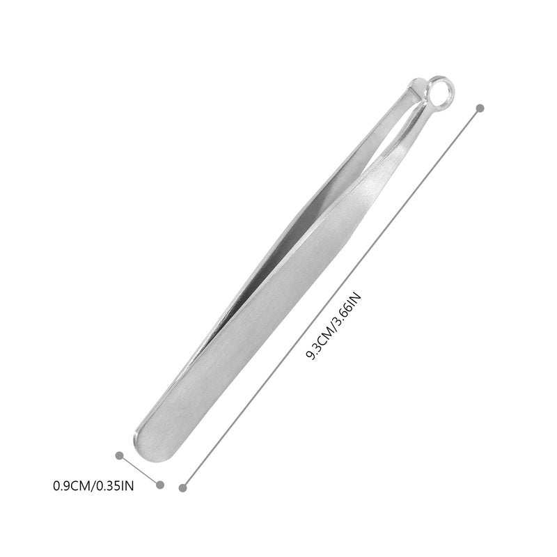 2 Pcs Universal Nose Hair Trimming Tweezers, Stainless Steel Nasal Clippers with Friendly Round Tip for Men & Women for Noses Hair, Brow, Sideburns & Body (Silver)