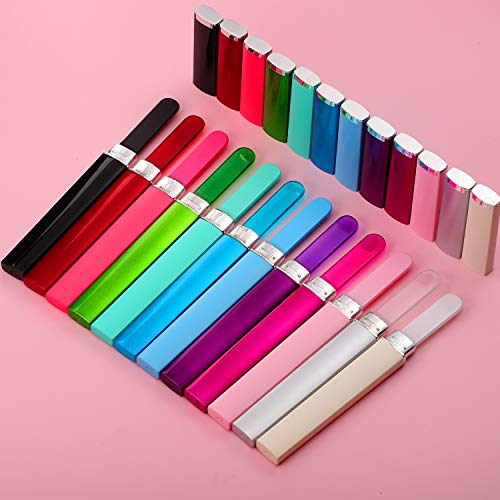 Mudder 12-Piece Glass Nail Files Set with Cases for Manicure