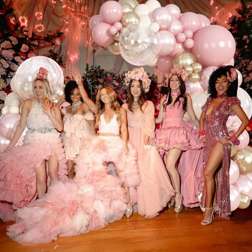 Dusty Pink Balloon Set - 50pcs 12 Inch Blush & Pearl Balloons for Parties