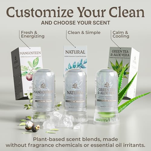 SVARA Natural Alum Crystal Deodorant Stick - Aloe Vera & Green Tea, 75ml