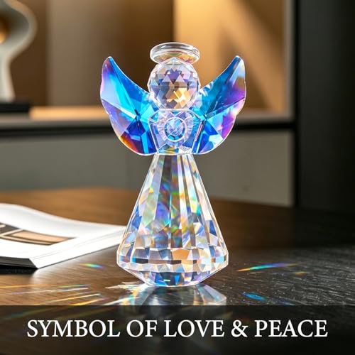 Crystal Guardian Angel Figurine - K9 Glass Home Decor Gift