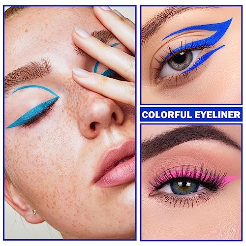 ZHISHUDL 3PCS Colorful Metallic Eyeliner Pencil Set - Waterproof & Long-lasting, Set B