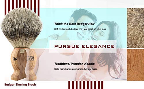Anbbas Badger Hair Shaving Brush - Traditional Wet Shave with Natural Handle (Brush Variant)