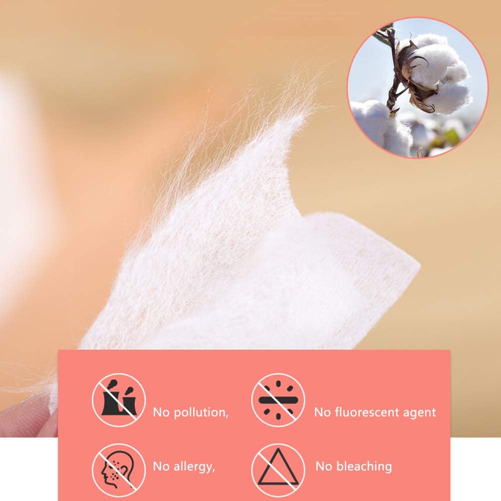 Thin Makeup Facial Cotton Pads - 1000 PCS Non-Woven, Lint-Free Remover Pads for Face & Nails | Soft & Square