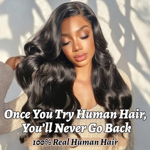 Monztiz 13x6 HD Lace Front Wigs Human Hair Body Wave 180 Density Glueless