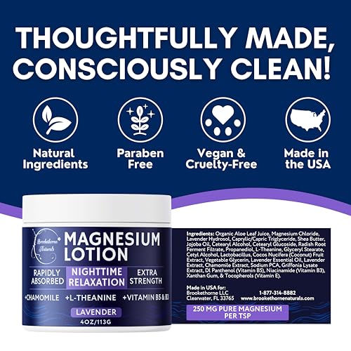 Brookethorne Naturals Nighttime Magnesium Sleep Lotion - Lavender & Chamomile