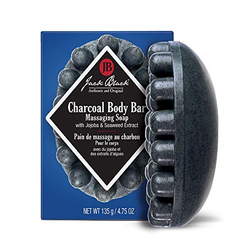 Jack Black Charcoal Body Bar Massaging Soap - Single Pack Men’s Exfoliating & Deodorizing