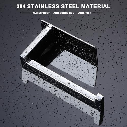 LANC Stainless Steel Wall-Mounted Toilet Paper Holder - Self-Adhesive