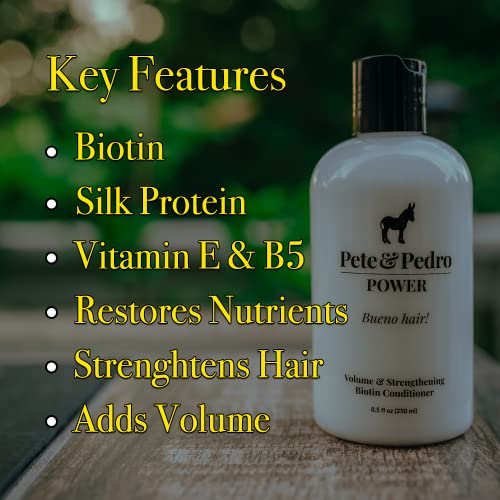 Pete & Pedro Power Volumizing Biotin Conditioner - Strengthening Hair Care, 8.5 oz