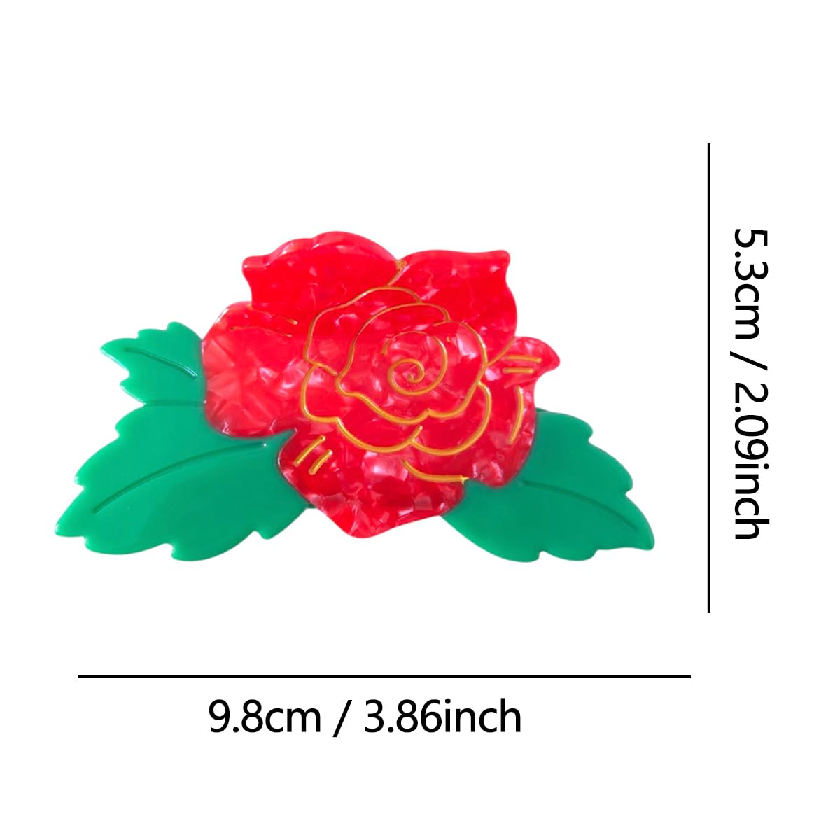 Cute Red Peony Hair Clips,Novelty Acetate Flower Claw Clip,Small Claw Clip for Women