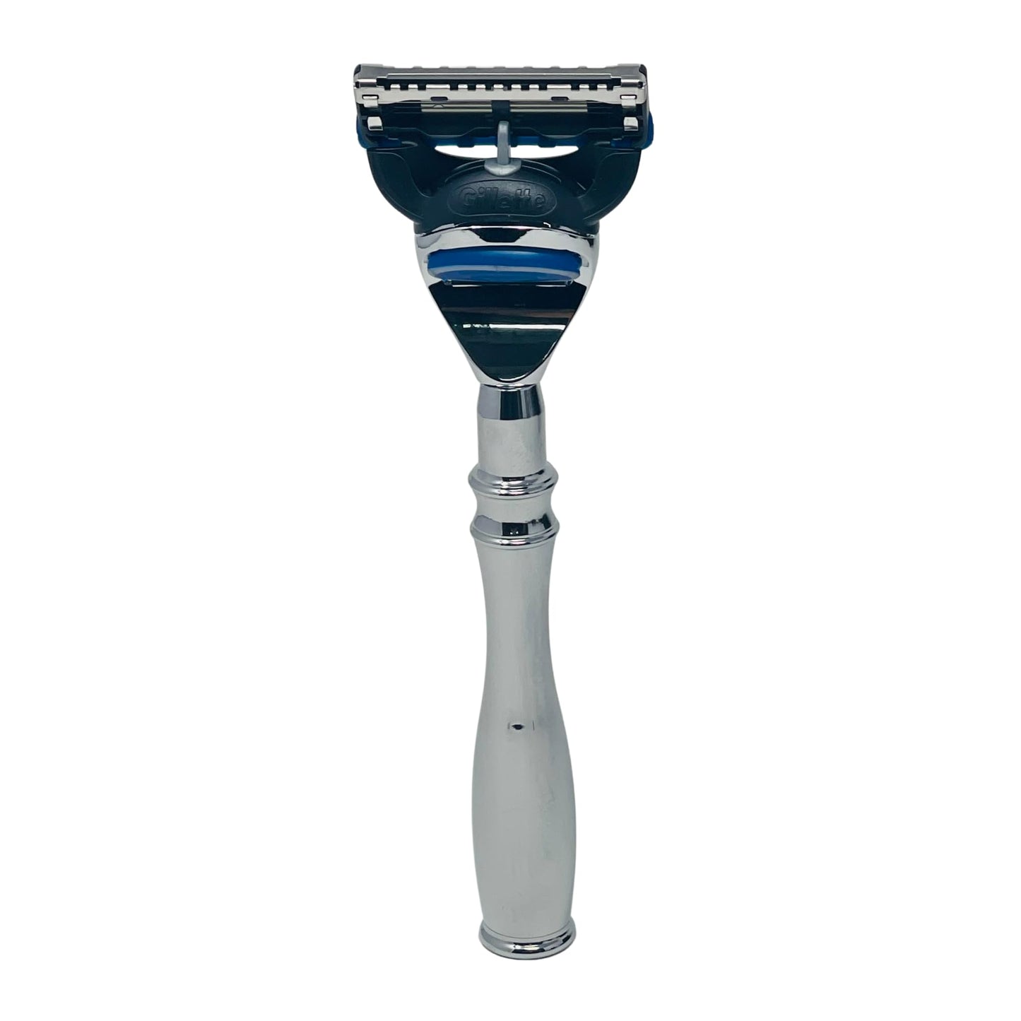 G.B.S 5 Blade Compatible Chrome Steel Shaving Razor – Weighted Handle for Maximum Control – Luxury Men's Razor for a Smooth, Close Shave – Compatible with Leading 5-Blade Cartridges