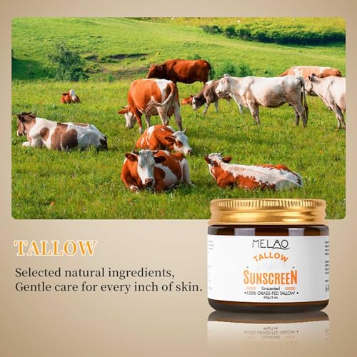 SPF 50 Beef Tallow Sunscreen for Face & Body - Natural Moisturizing Sun Block
